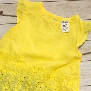 Baby girl yellow embroidery romper